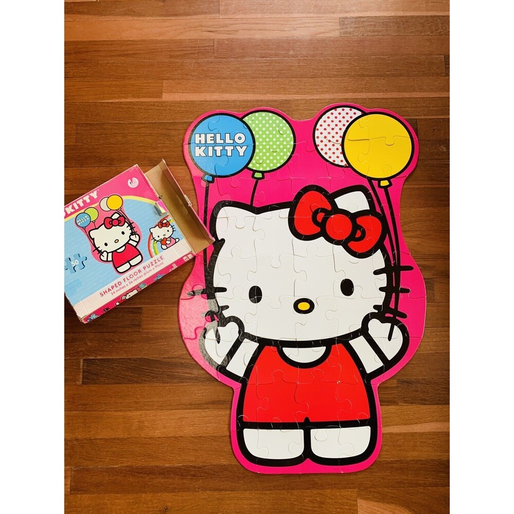 HELLO KITTY Shaped Floor Puzzle 50 piece 24" x 36" Complete